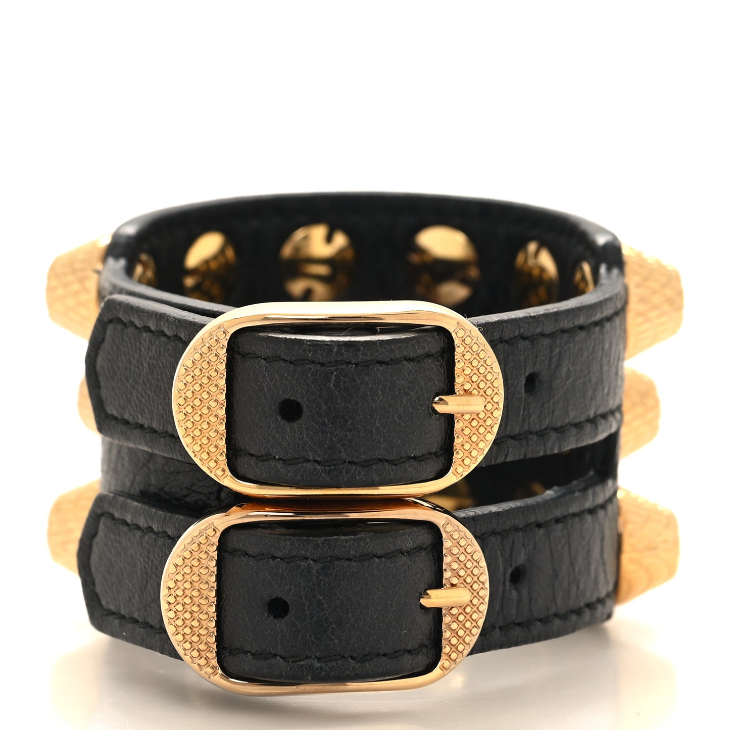 Agneau Arena Three Row Giant Gold Bracelet Anthracite