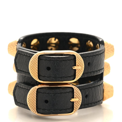 Balenciaga Agneau Arena Three Row Giant Gold Bracelet Anthracite 3 of 4