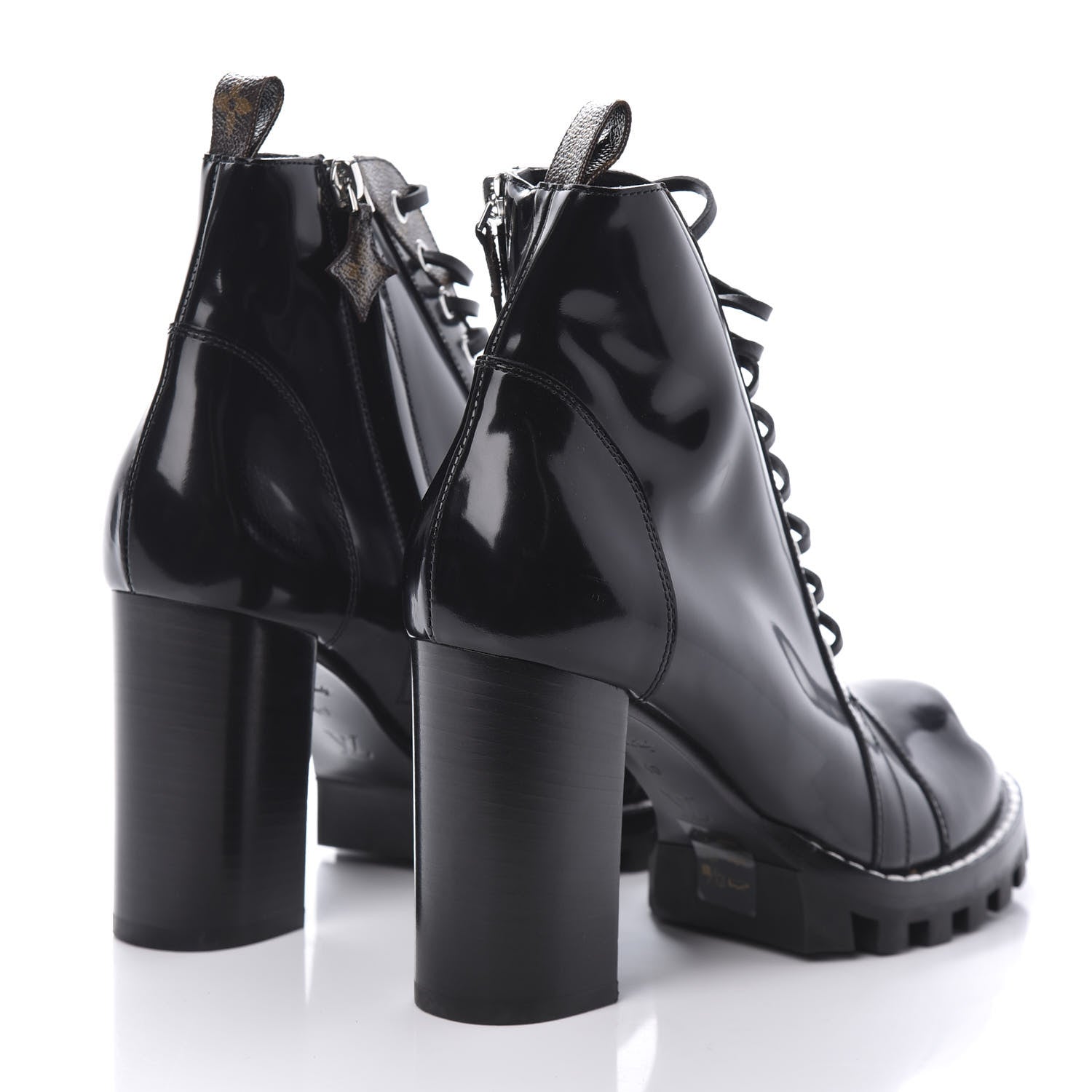 Louis Vuitton Patent Calfskin Monogram Star Trail Ankle Boots 40 Black 5 of 7