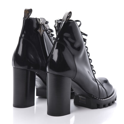 Louis Vuitton Patent Calfskin Monogram Star Trail Ankle Boots 40 Black 5 of 7