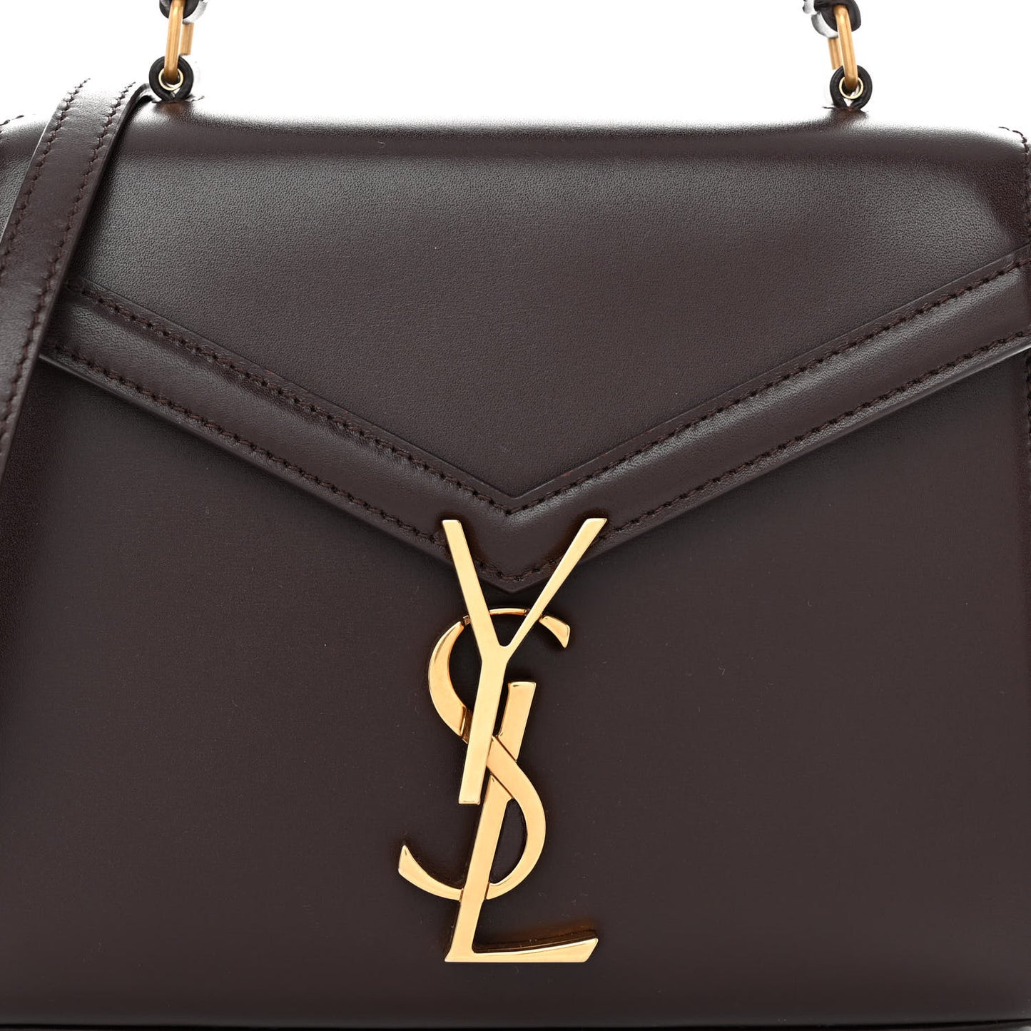 SAINT LAURENT Calfskin Mini Classic Monogram Cassandra Top Handle Rouge Legion