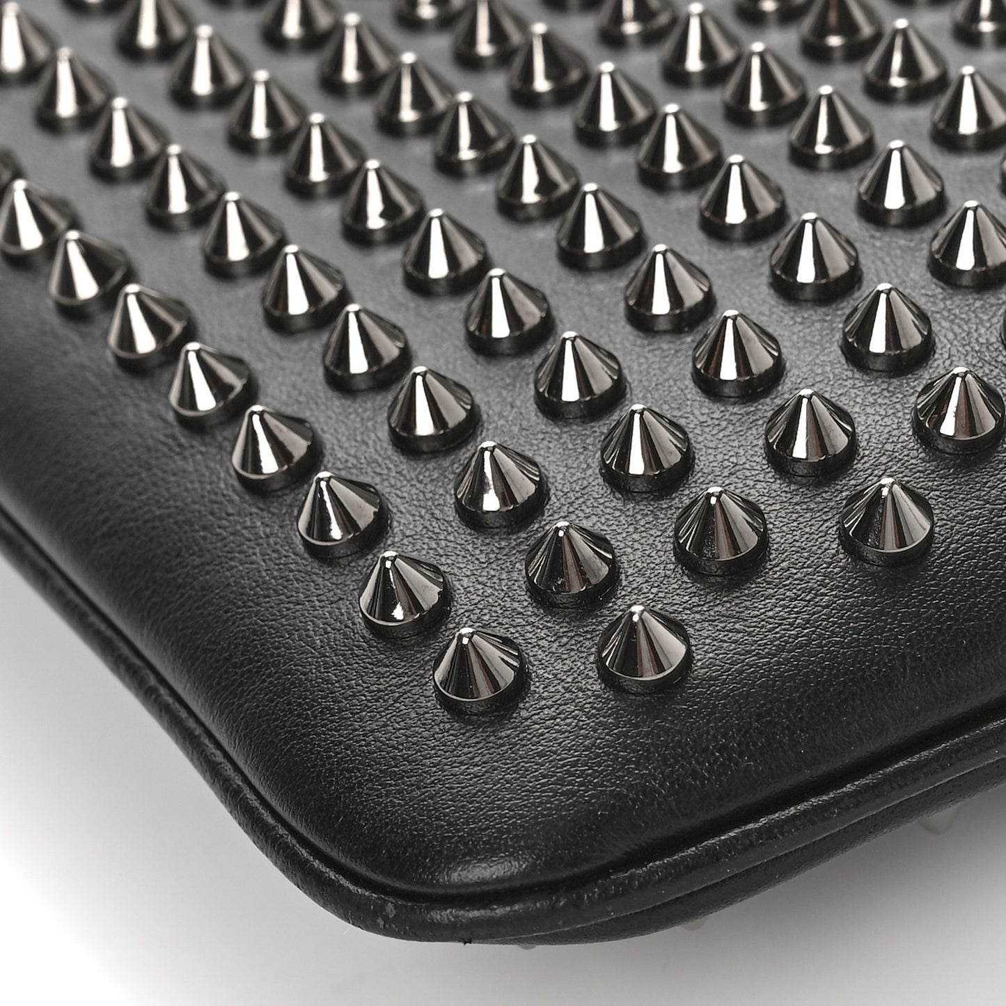 Calfskin Studded Loubiposh Clutch Black