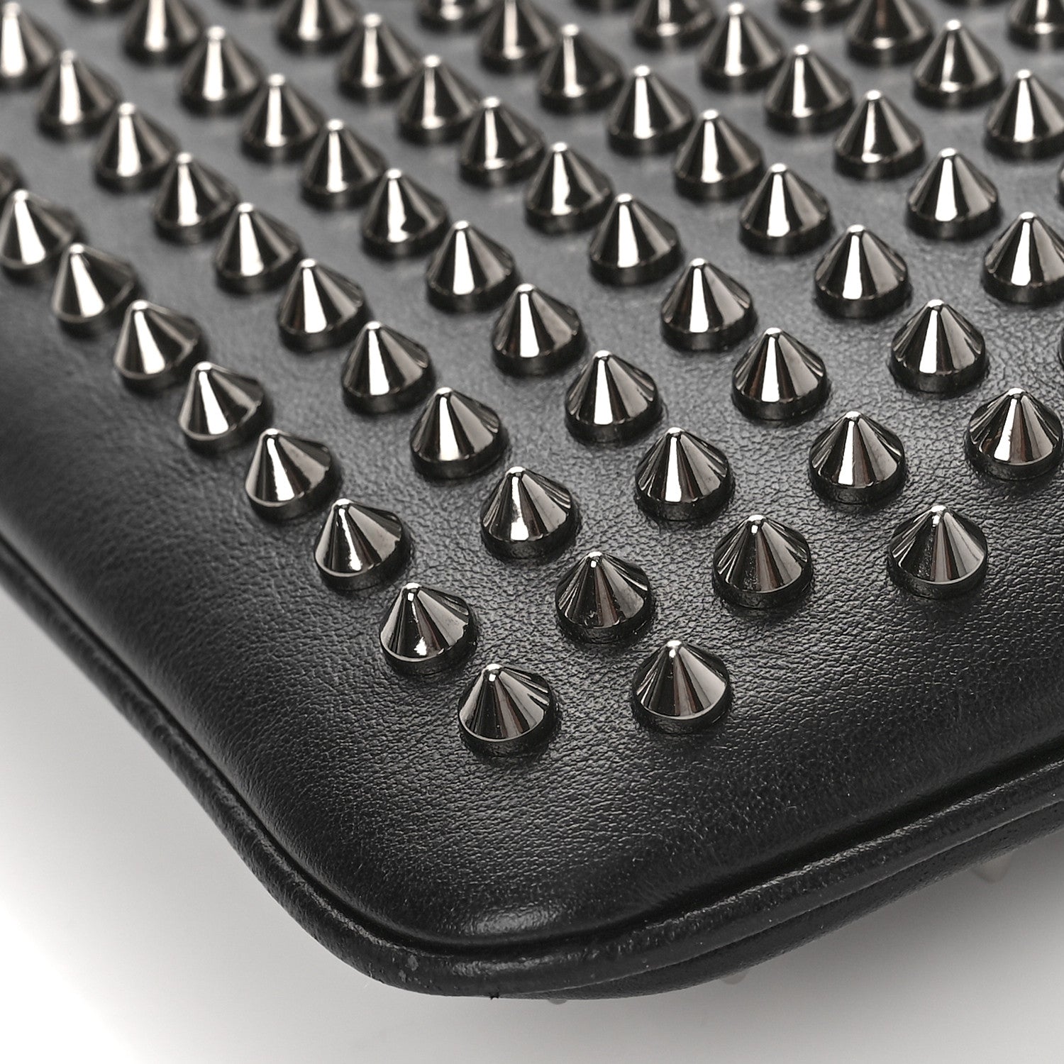 Christian Louboutin Calfskin Studded Loubiposh Clutch Black 7 of 8