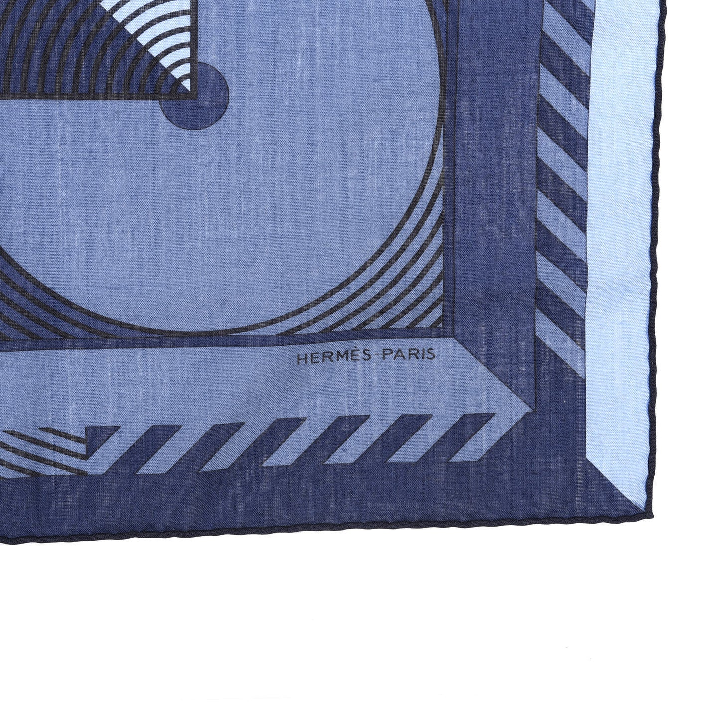 Wool Silk Disc Jockey Scarf 100 Bleu Ardoise Marine Ciel