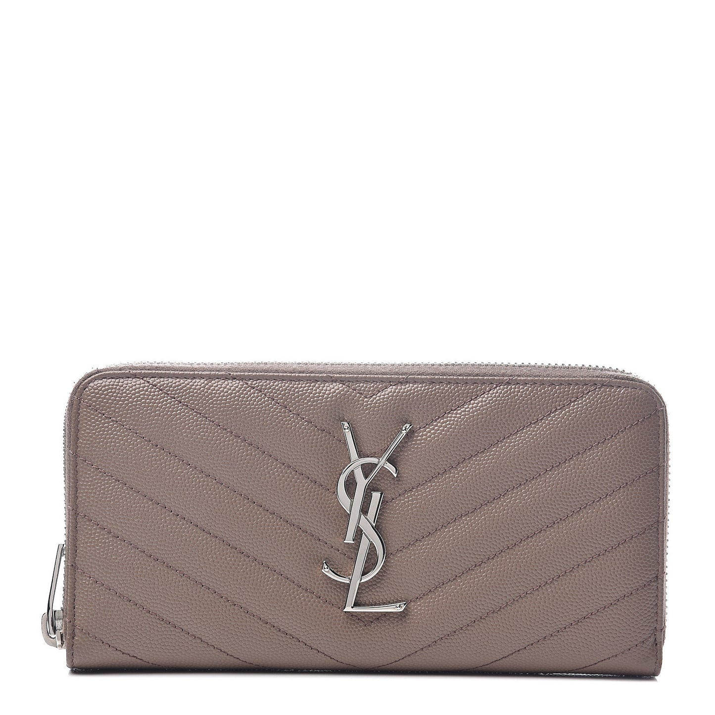 Grain De Poudre Matelasse Chevron Monogram Zip Around Wallet Fard