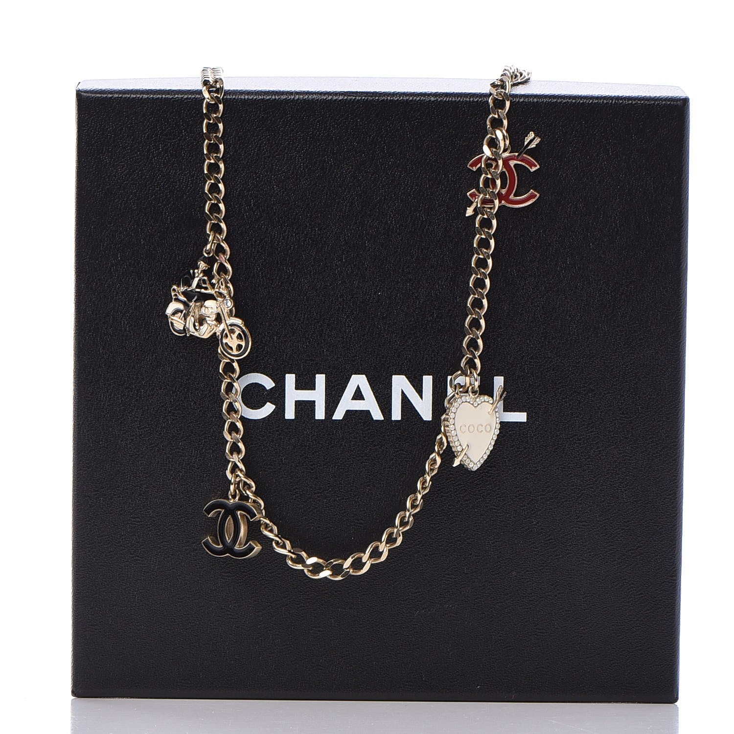 Chanel Enamel Charm CC Long Necklace Gold 7 of 7