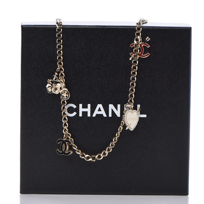 Chanel Enamel Charm CC Long Necklace Gold 7 of 7