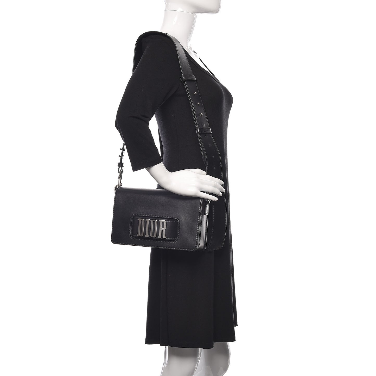 Smooth Calfskin Dio(r)evolution Flap Bag Black