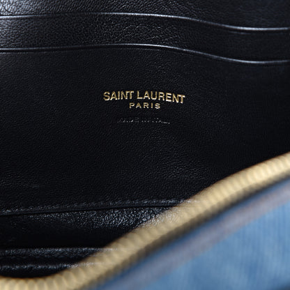 Saint Laurent Denim Matelasse Monogram Mini Lou Camera Bag California Blue 5 of 9
