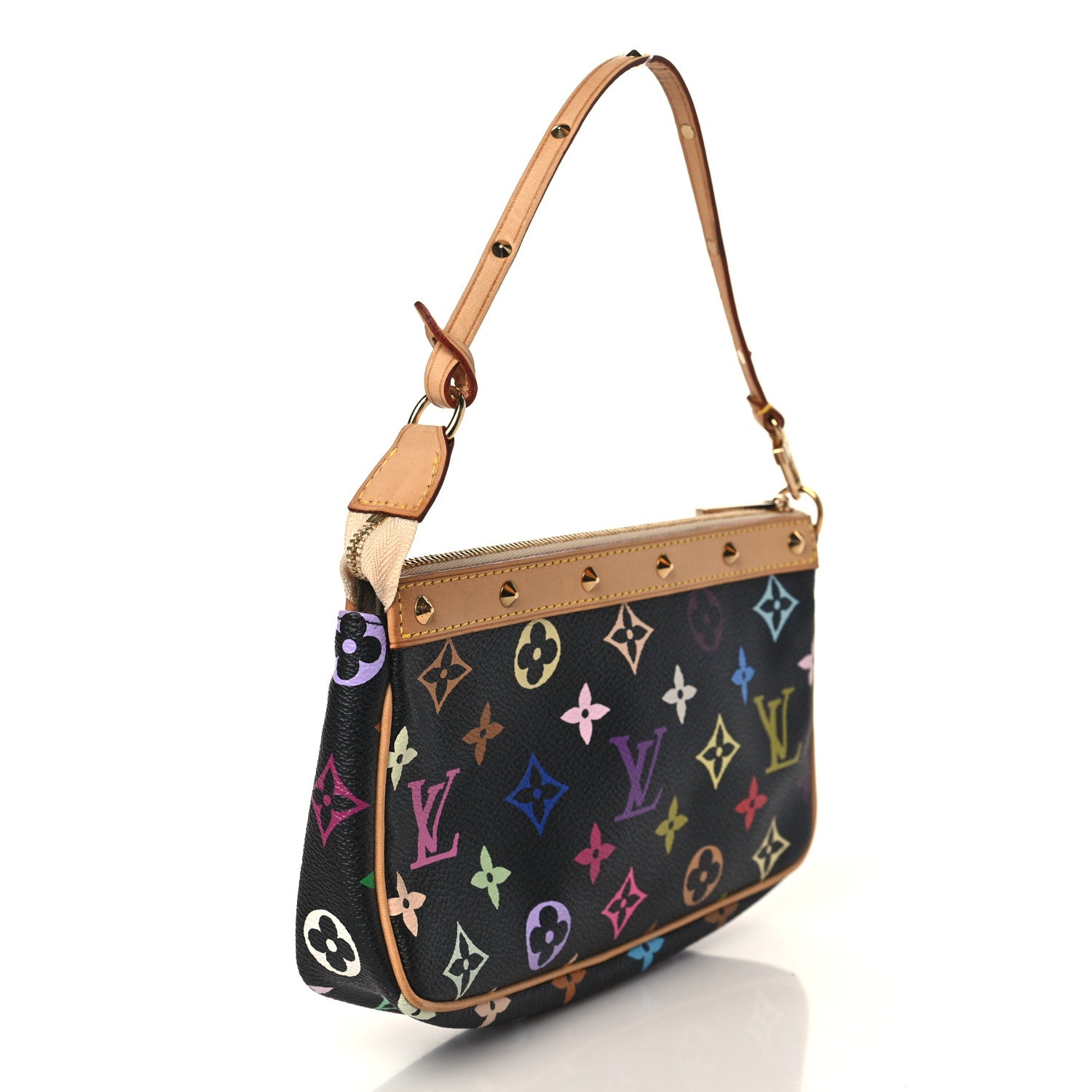 Louis Vuitton Monogram Multicolor Pochette Accessories Black 3 of 8