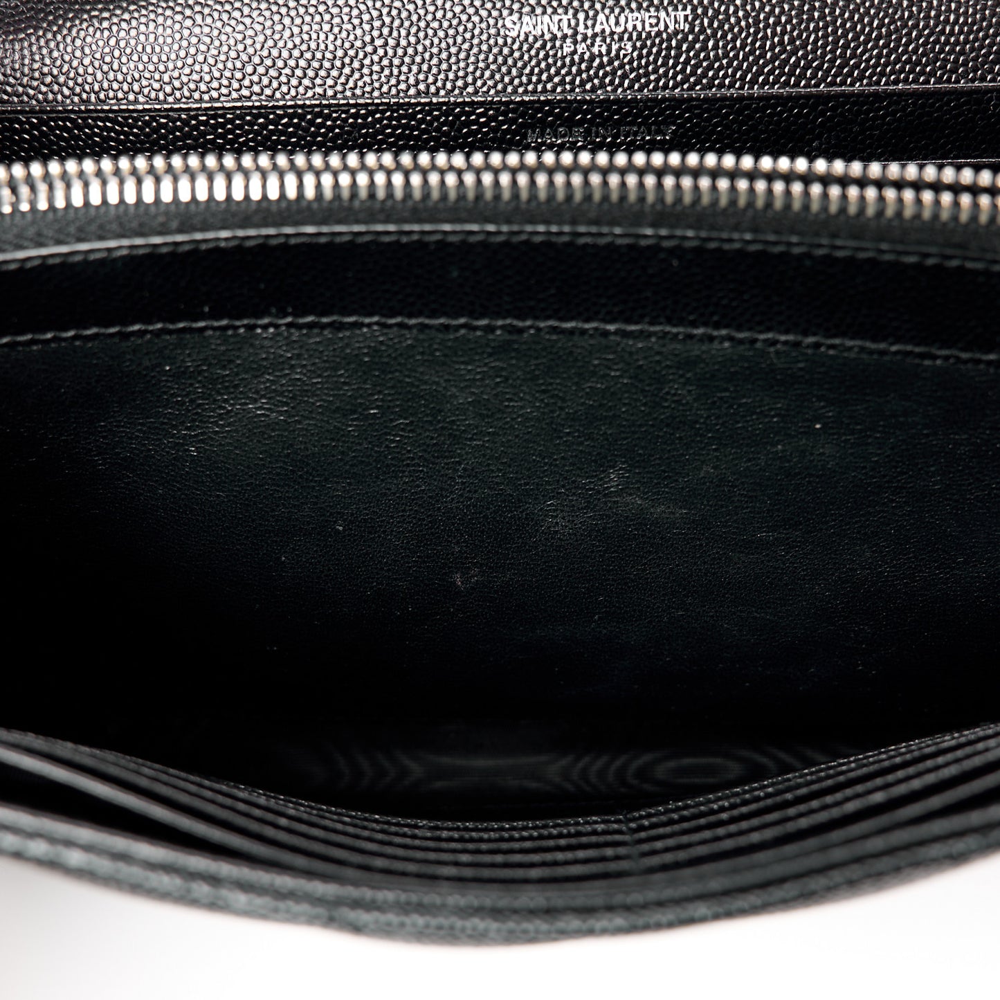 Grain De Poudre Matelasse Chevron Monogram Chain Wallet Black