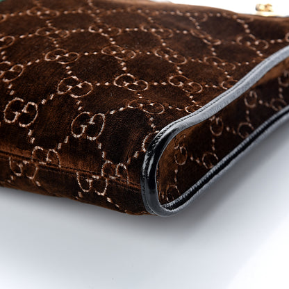 Gucci Velvet GG Monogram Large Rajah Chain Tote Brown 8 of 8