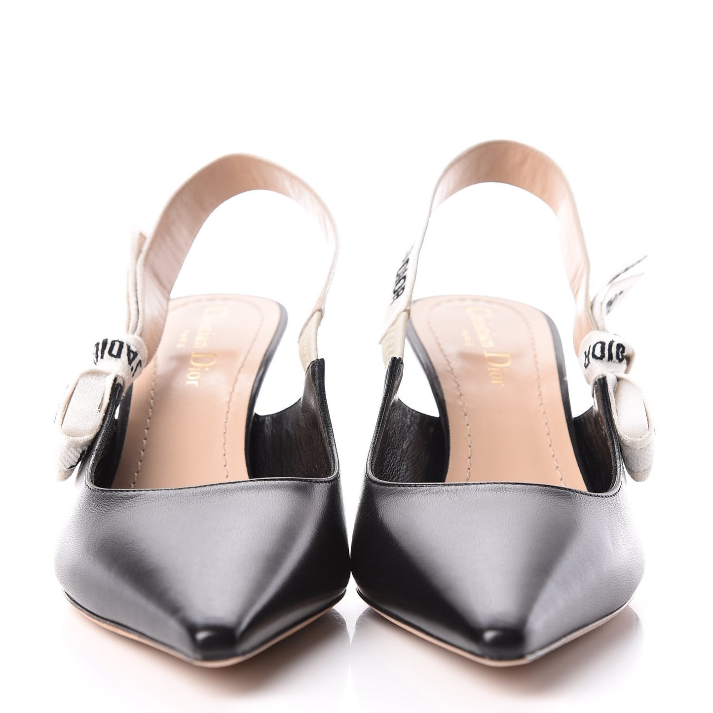 Lambskin Ribbon J'Adior Slingback 65mm Pumps 38.5 Black
