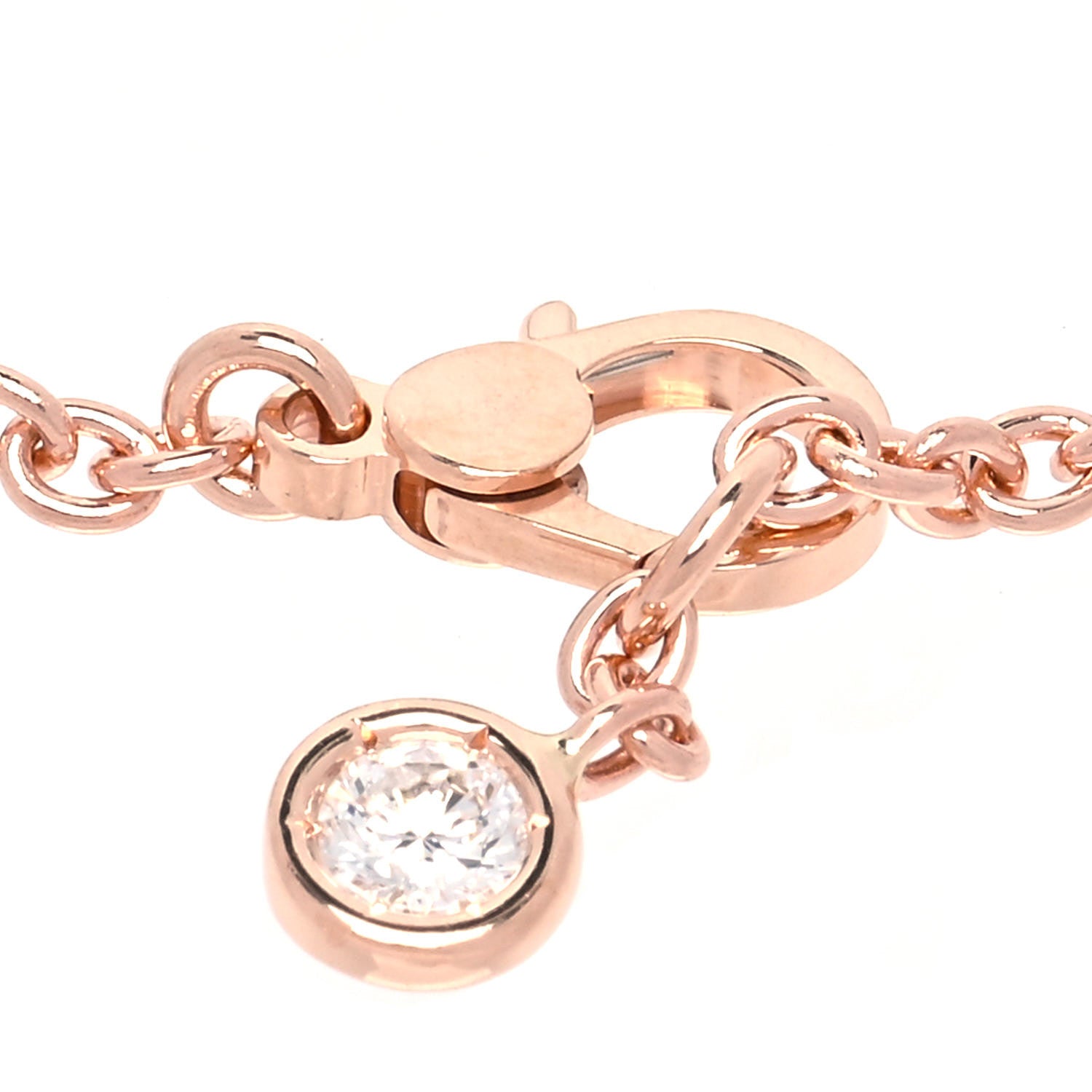 Hermes 18K Rose Gold Diamond Finesse Bracelet XS 3 of 6