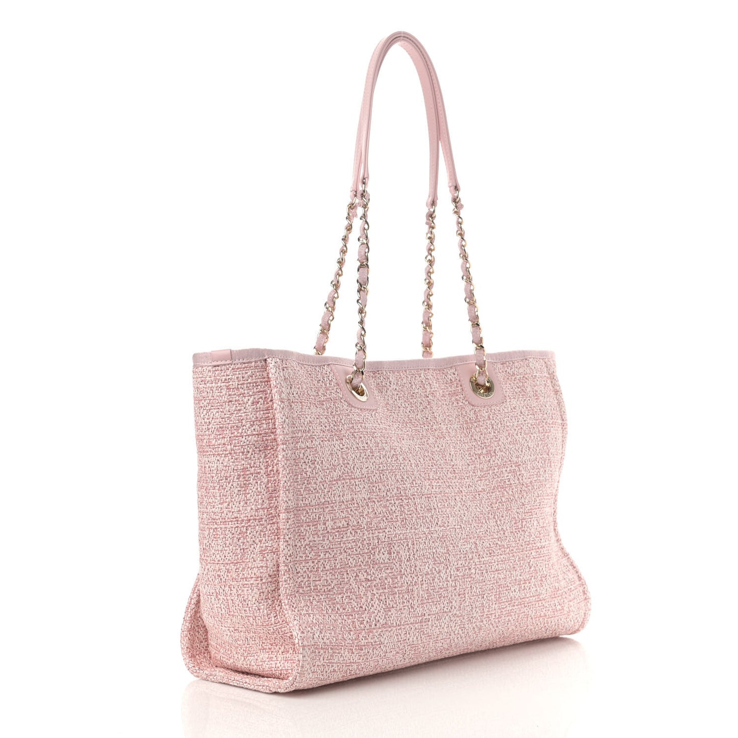 Lurex Boucle Small Deauville Tote Pink