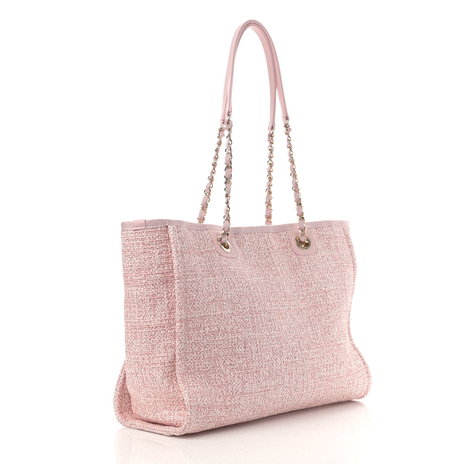Chanel Lurex Boucle Small Deauville Tote Pink 2 of 9