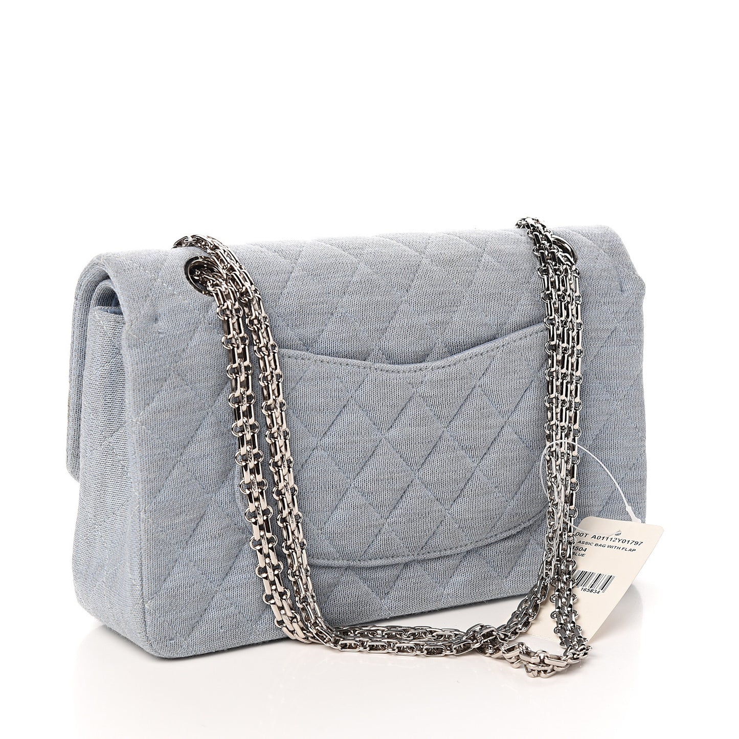 Jersey Quilted Medium Double Flap Light Blue