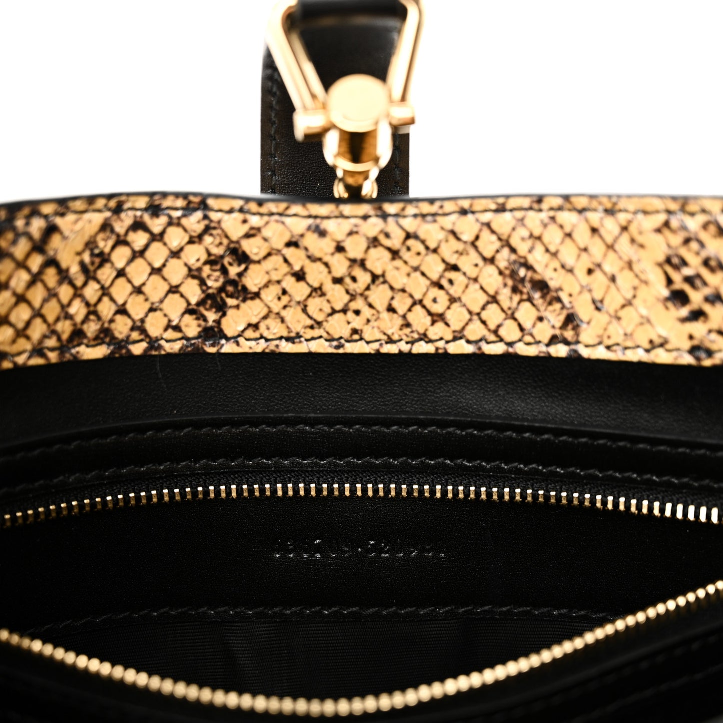 Snakeskin Calfskin Small Jackie 1961 Hobo Beige Black