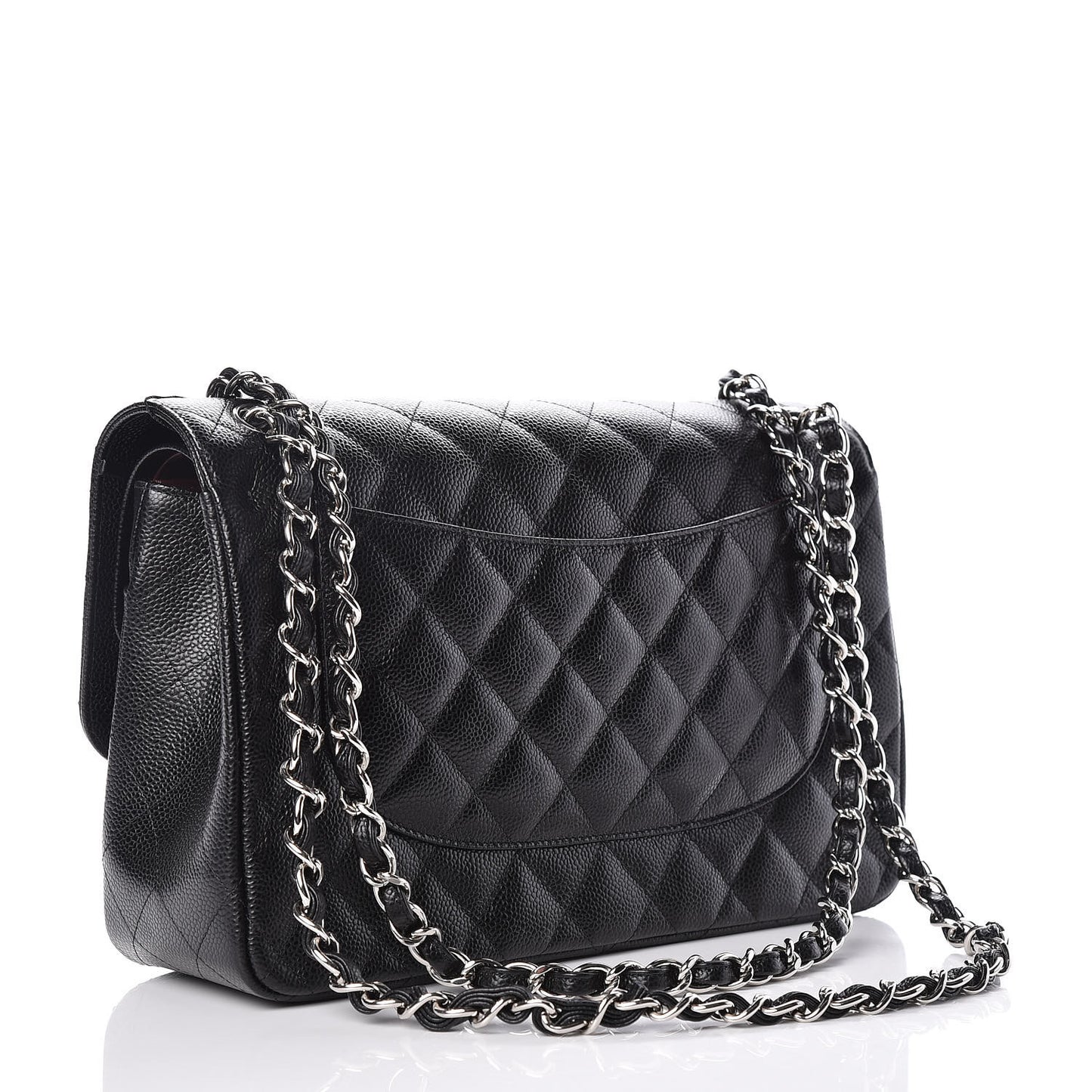 Caviar Quilted Jumbo Double Flap Black