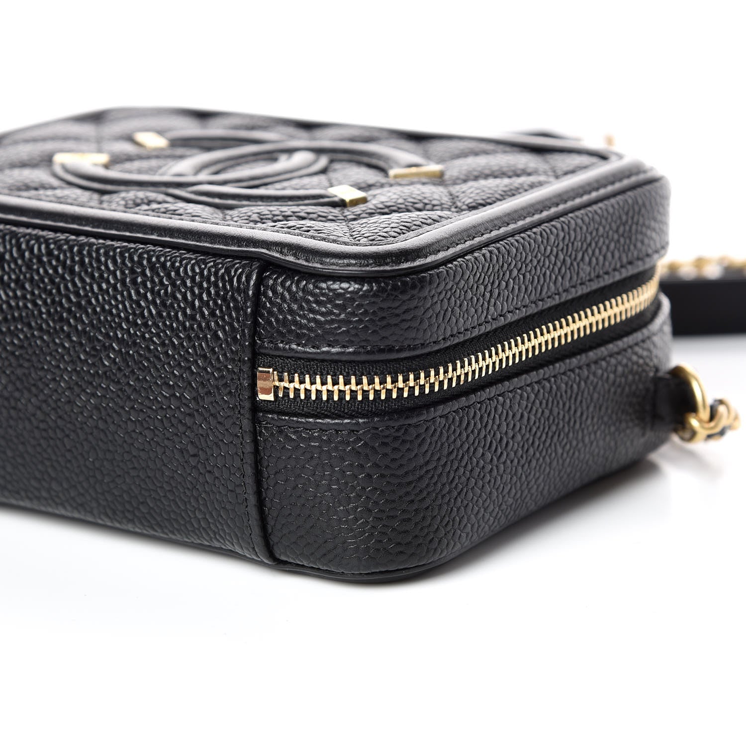 Chanel Caviar Quilted CC Filigree Vanity Clutch With Chain Black 6 of 10