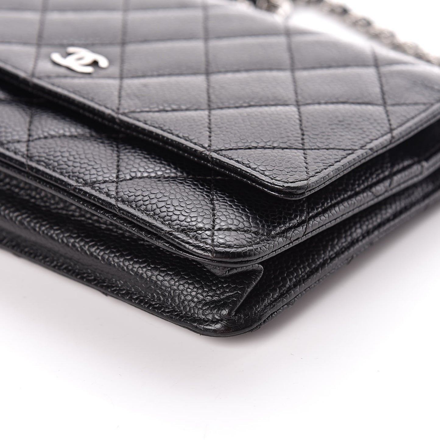 Caviar Quilted Wallet On Chain WOC Black