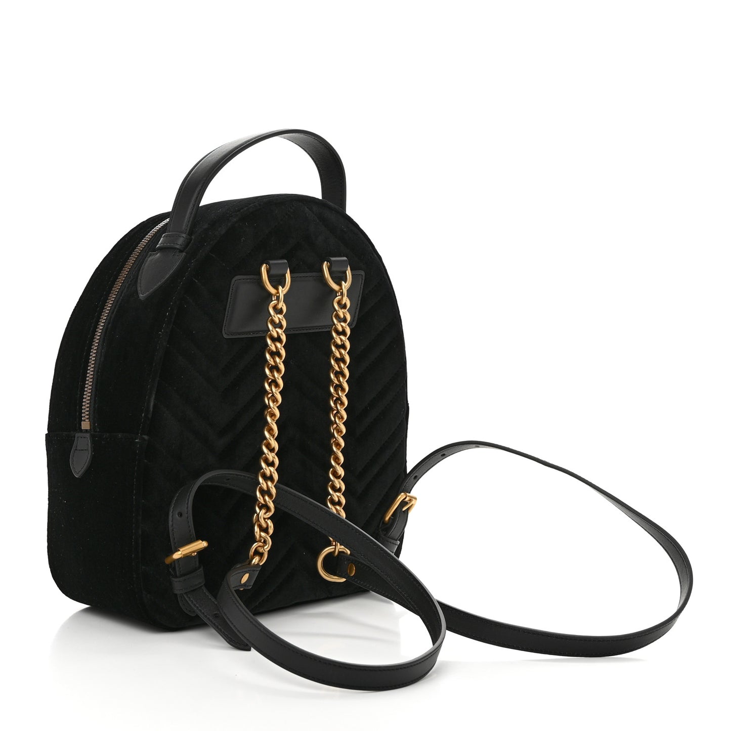 Velvet Matelasse GG Marmont Dome Backpack Black