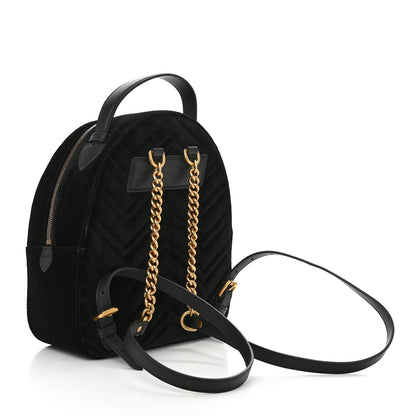 Gucci Velvet Matelasse GG Marmont Dome Backpack Black 3 of 10