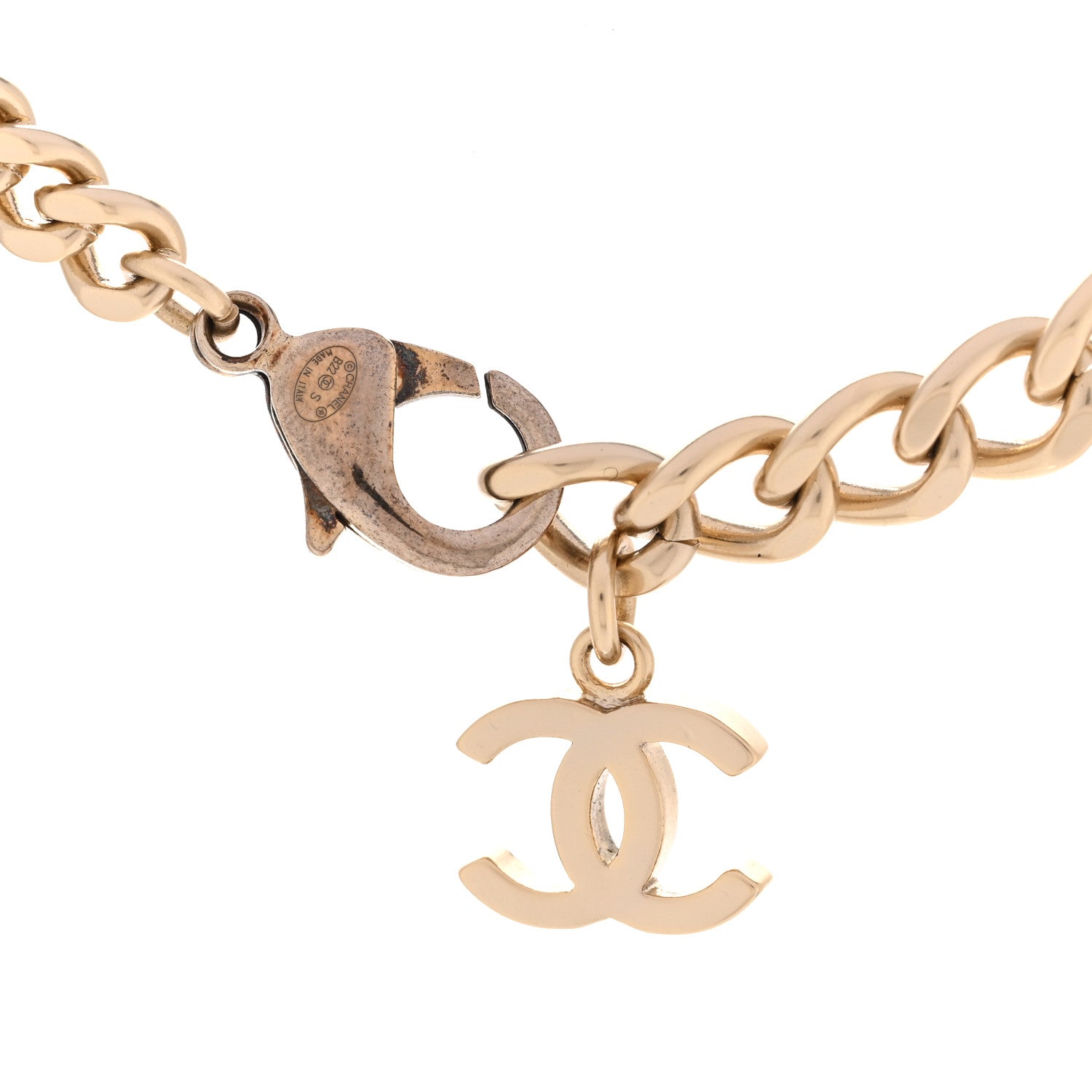 Chanel Crystal CC Chain Links Choker Necklace Gold 5 of 6