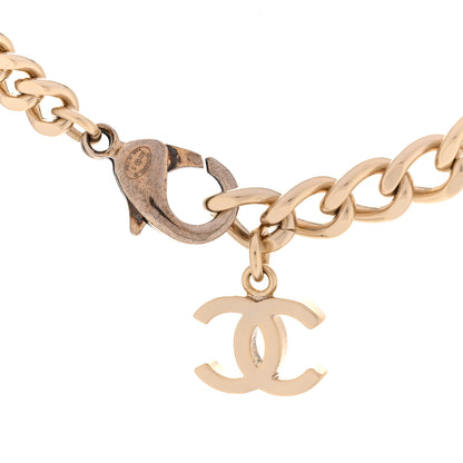 Chanel Crystal CC Chain Links Choker Necklace Gold 5 of 6