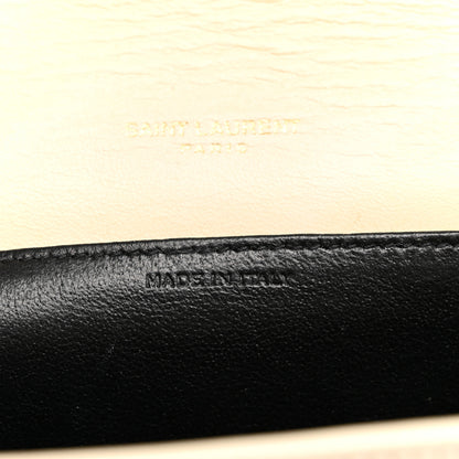 Saint Laurent Calfskin Crocodile Embossed Monogram Uptown Chain Wallet Crema Soft 8 of 13