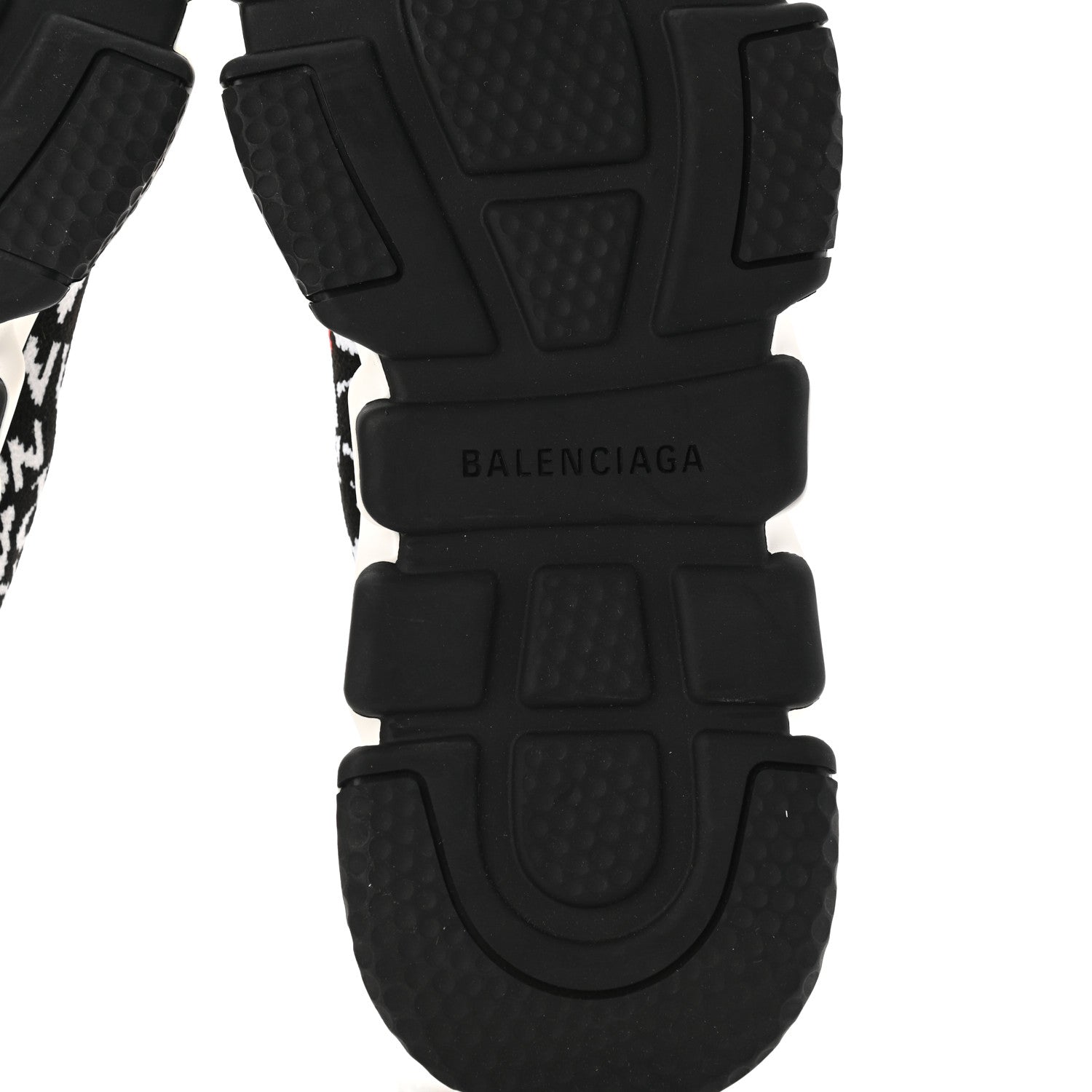 Balenciaga Neoprene Knit Bonjour Paris Womens Speed Sneakers 39 Black White Red 6 of 9