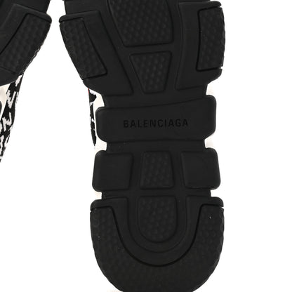 Balenciaga Neoprene Knit Bonjour Paris Womens Speed Sneakers 39 Black White Red 6 of 9