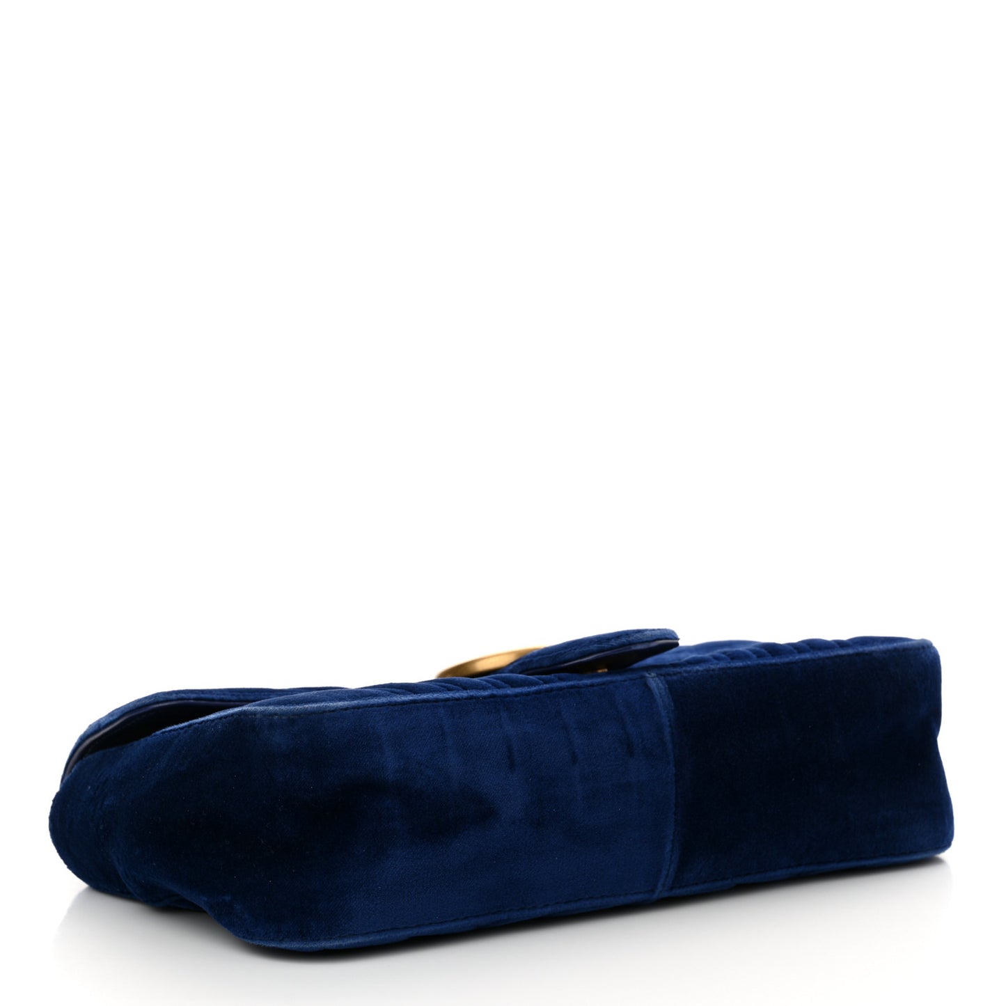 Velvet Matelasse Small GG Marmont Shoulder Bag Cobalt Blue