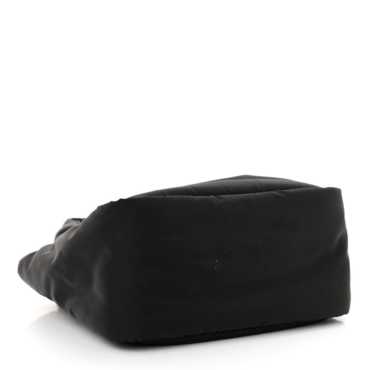 Re-Nylon Soft Padded Small Double Handled Shoulder Bag Black