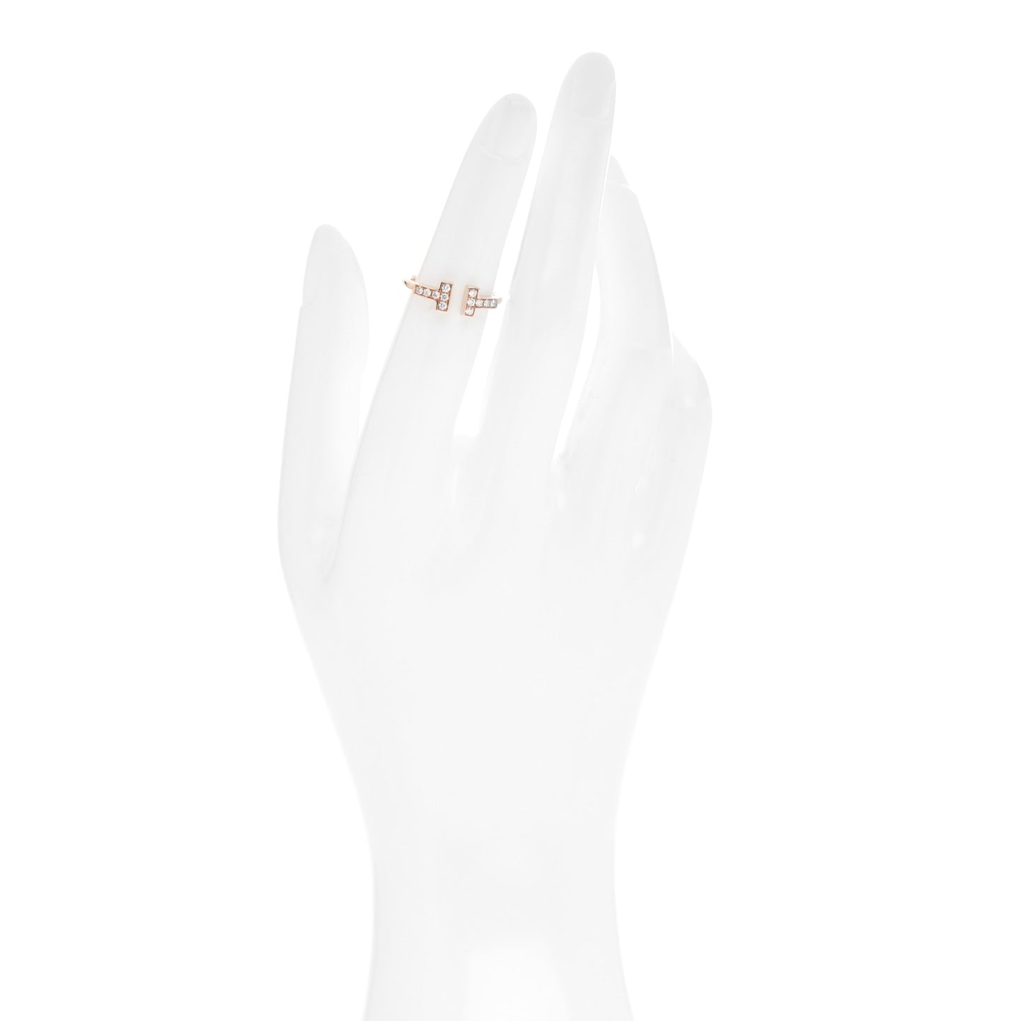 18K Yellow Gold Diamond T Wire Ring 49 4.75