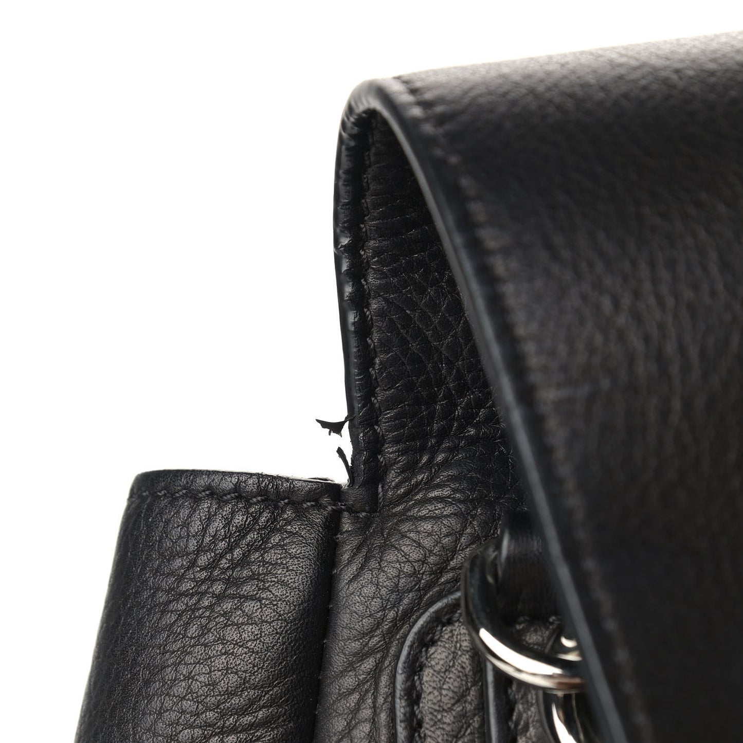 Waxy Grained Calfskin Medium Pandora Pure Flap Bag Black