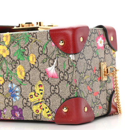 Gucci GG Supreme Monogram Flora Padlock Jewelry Case Red 11 of 12