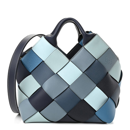 Loewe Calfskin Woven Small The Surplus Collection Basket Bag Steel Crystal 1 of 11