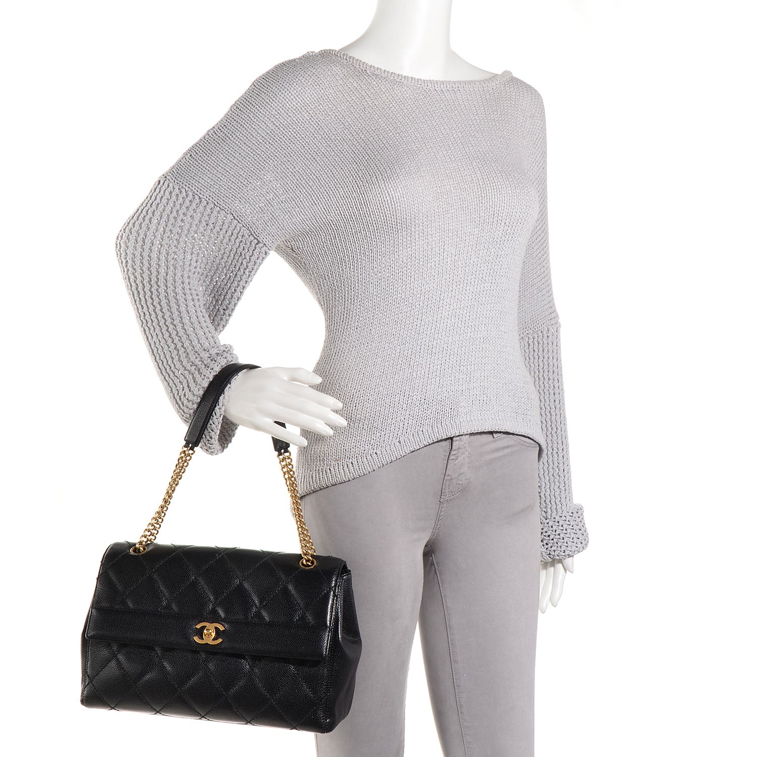 Chanel Caviar Quilted Single Flap Bag Black 2 of 9
