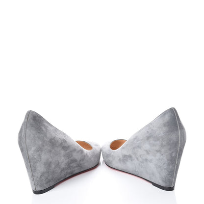 Christian Louboutin Veau Velours Melissa Wedges 39 Grey 6 of 11