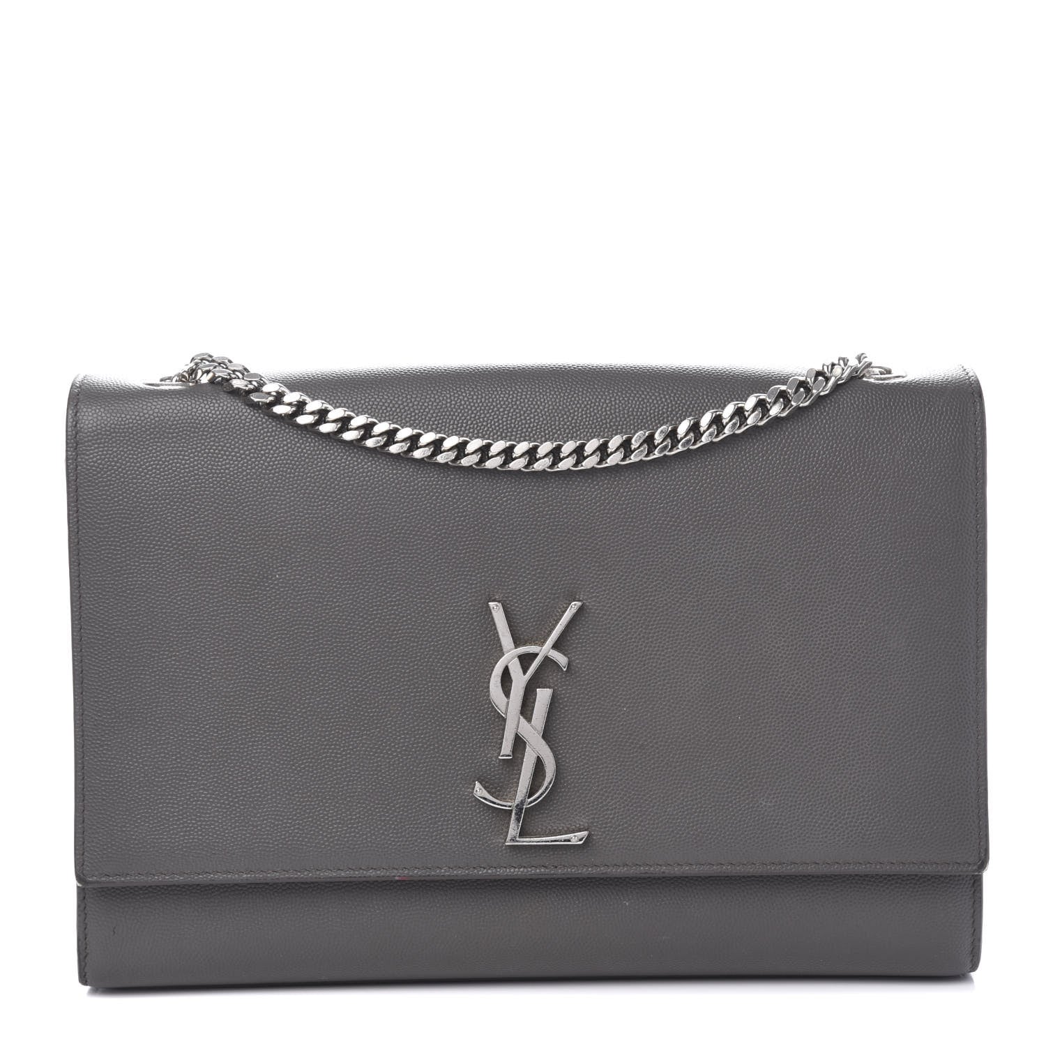 Saint Laurent Grain De Poudre Large Classic Monogram Kate Satchel Earth 1 of 11
