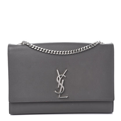 Saint Laurent Grain De Poudre Large Classic Monogram Kate Satchel Earth 1 of 11