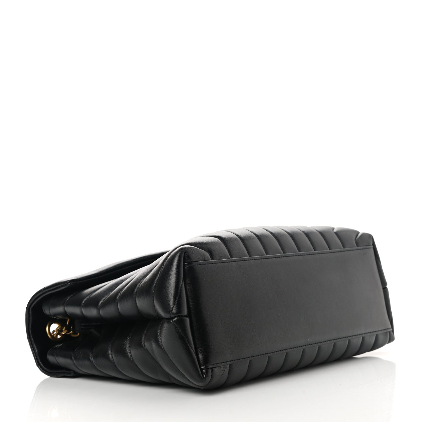 Calfskin Y Quilted Monogram Medium Loulou Chain Satchel Black