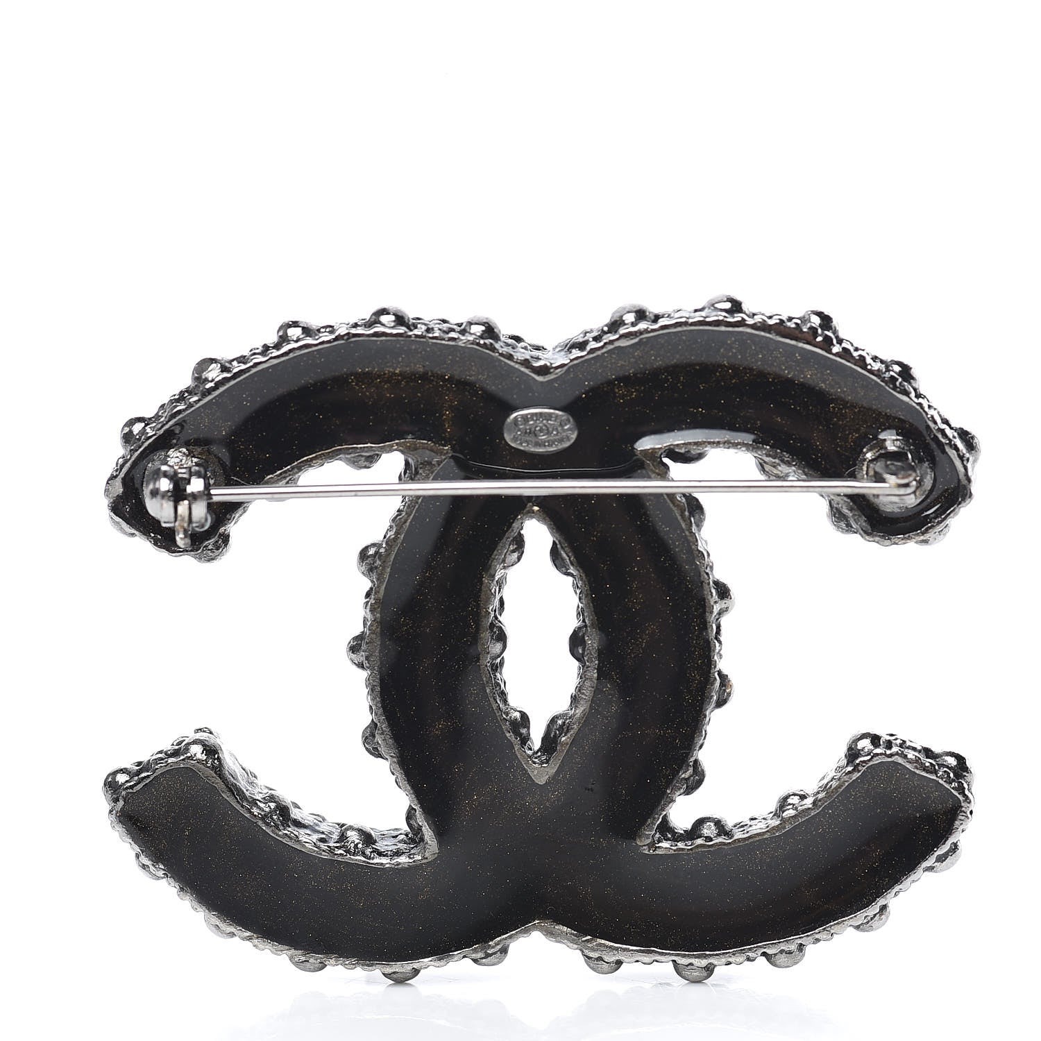 Chanel Ruthenium Beaded Chain CC Large Brooch 3 of 5