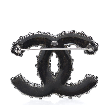 Chanel Ruthenium Beaded Chain CC Large Brooch 3 of 5