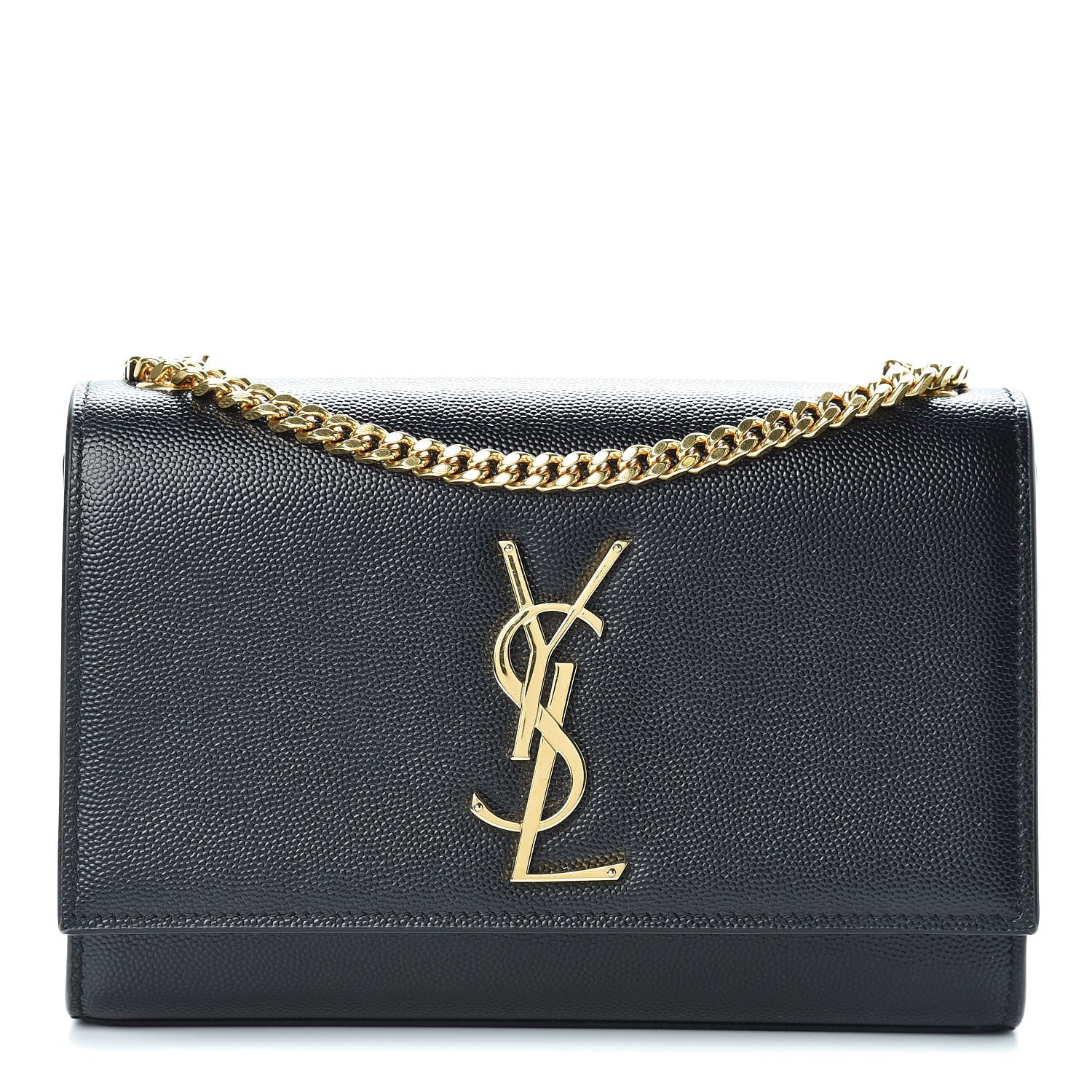 Saint Laurent Grain De Poudre Small Monogram Kate Satchel Black 1 of 11