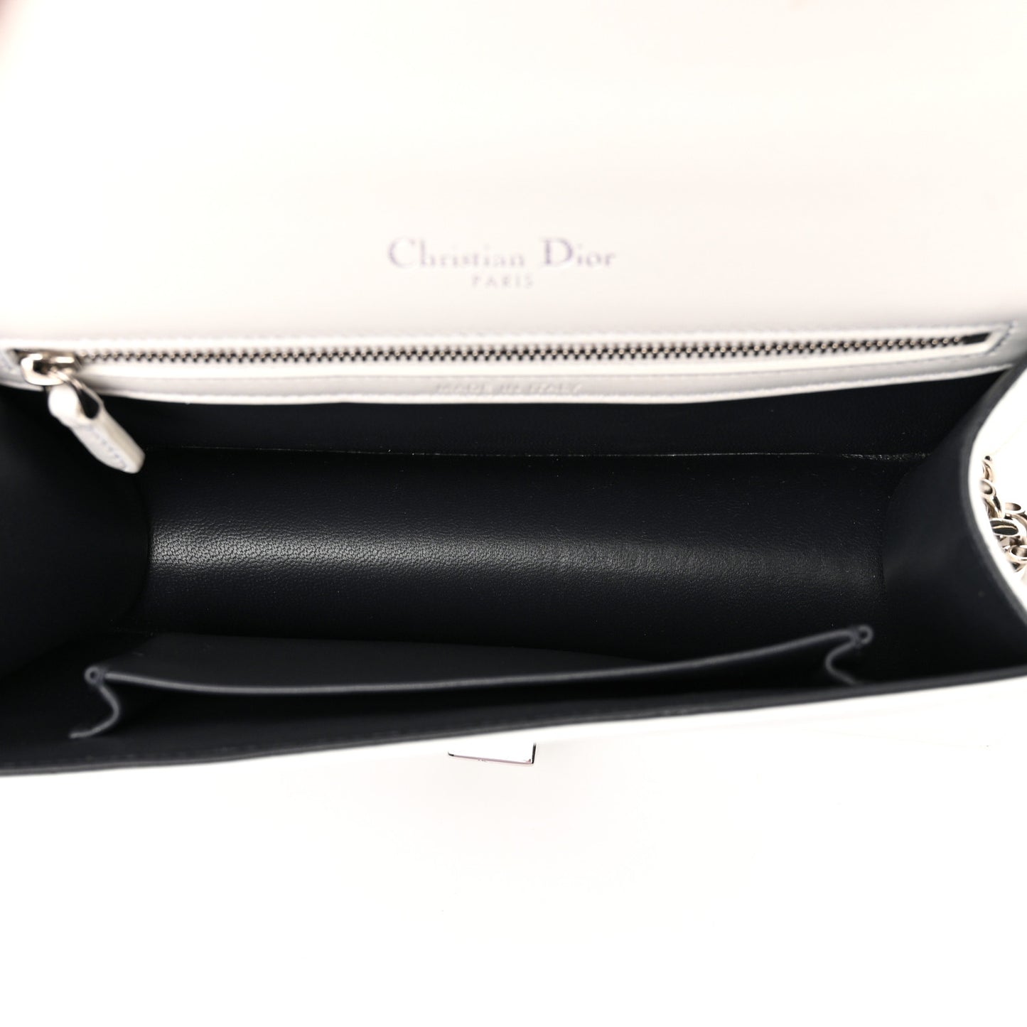 Patent Micro-Cannage Small Diorama Flap Bag White