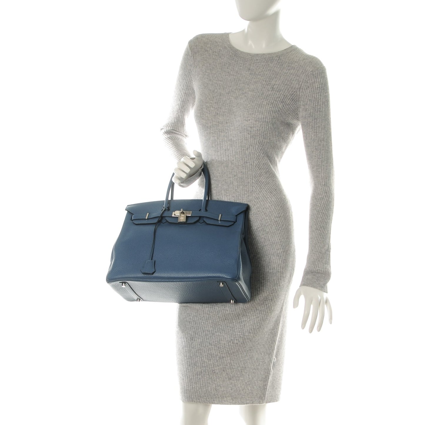 Taurillon Clemence Birkin 35 Bleu Thalassa