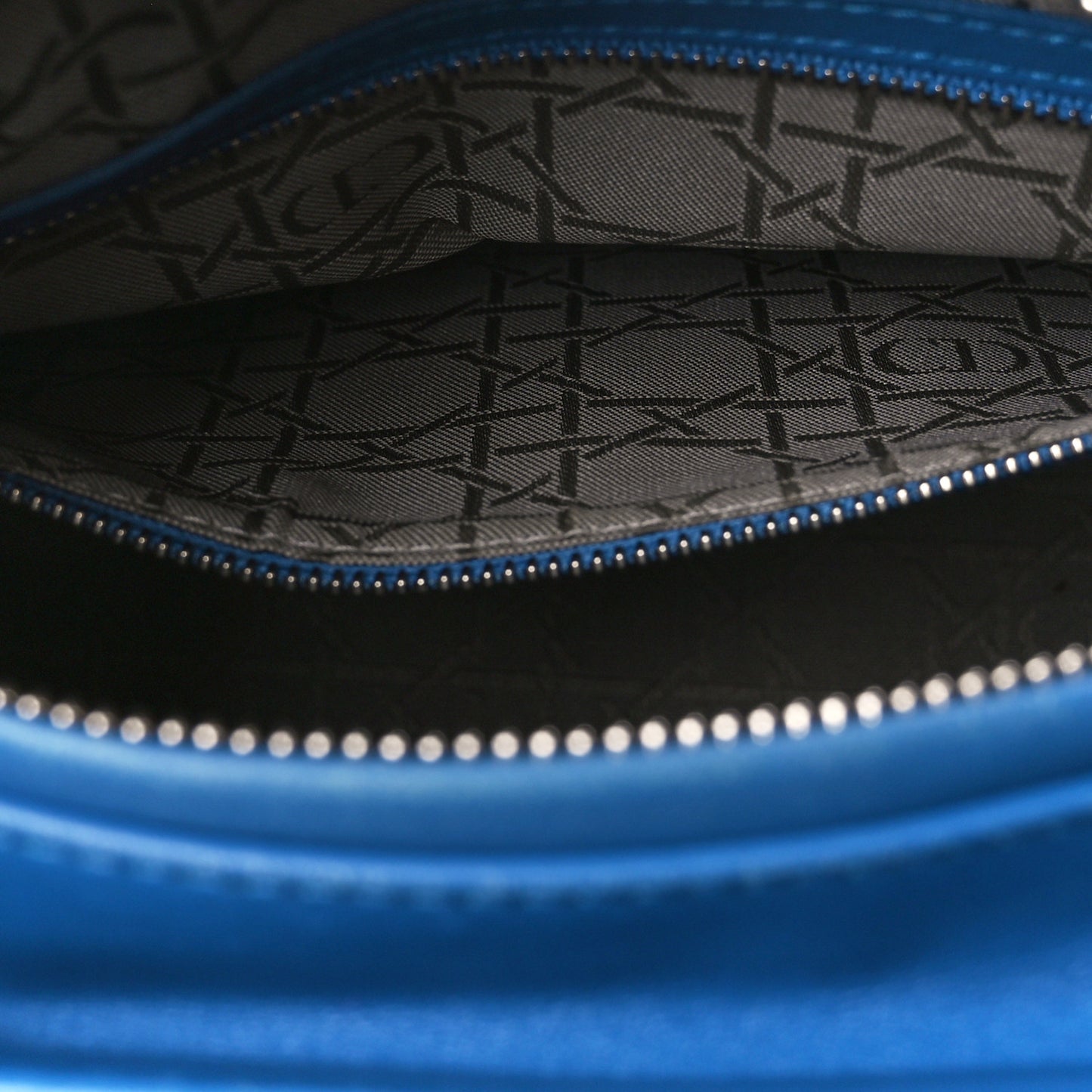 Lambskin Cannage Medium Lady Dior Blue Persan