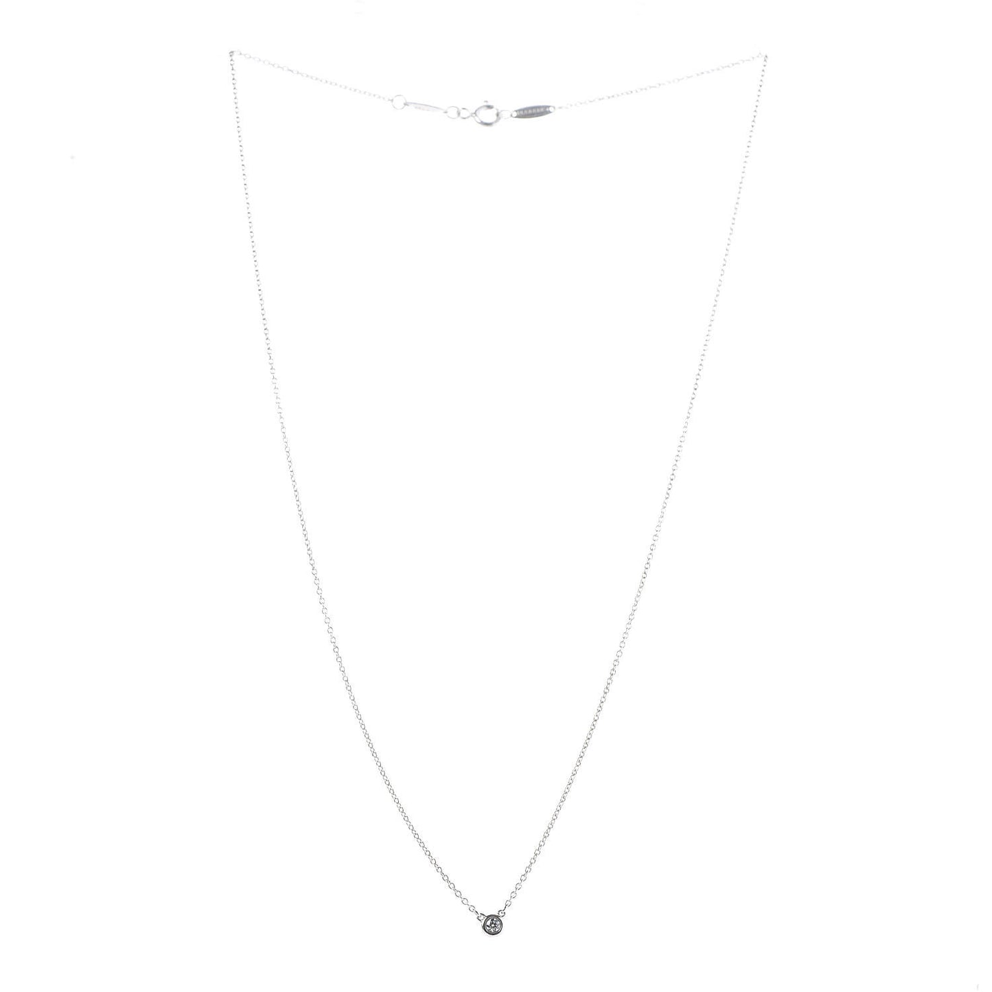 Sterling Silver Diamond .05ct Elsa Peretti Diamonds by the Yard Pendant Necklace